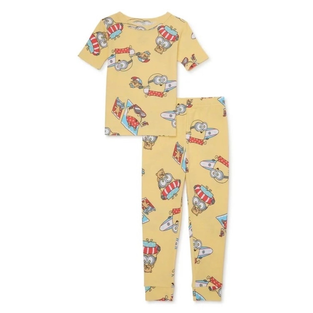 🆕 Minions Character Toddler Boys Short Sleeve Cotton Pajama Set Size: 2T